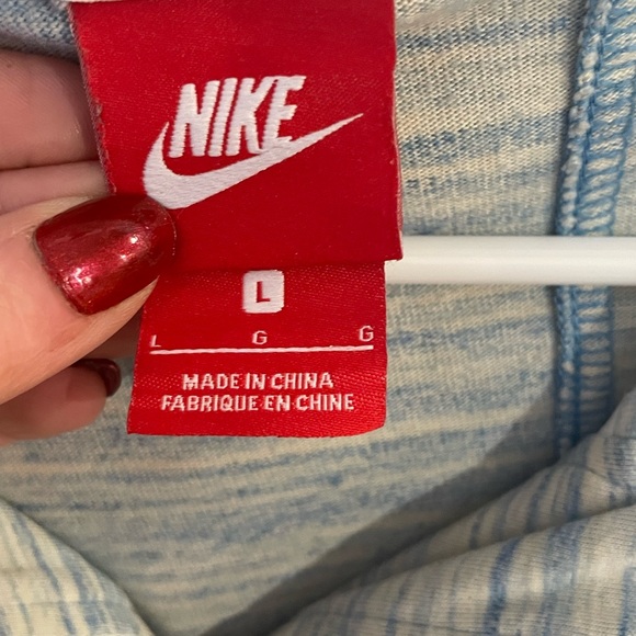 Nike‎ Blue Striped Hoodie L - Picture 4 of 5